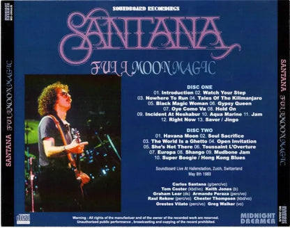 Santana / Full Moon Magic  SOUNDBOARD (2CDR)