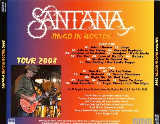 Santana / Jingo In Boston 2008 (2CDR)