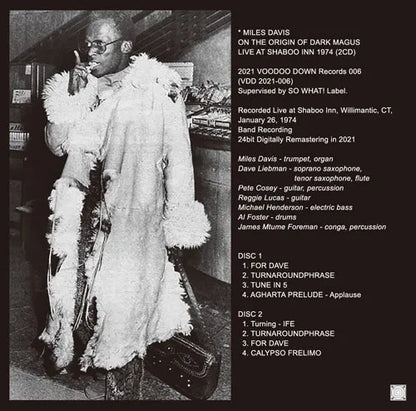 MILES DAVIS / SOBRE EL ORIGEN DE DARK MAGUS EN DIRECTO EN SHABOO INN 1974 (2 CD)