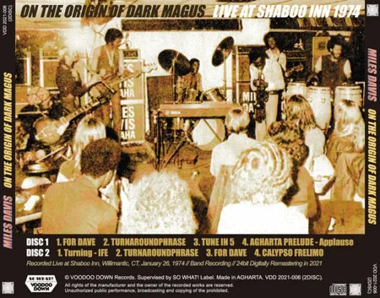 MILES DAVIS / SOBRE EL ORIGEN DE DARK MAGUS EN DIRECTO EN SHABOO INN 1974 (2 CD)