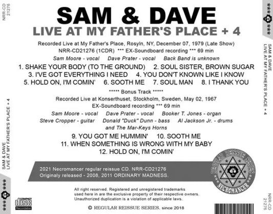 SAM &amp; DAVE / DAL VIVO A CASA DI MIO PADRE + 4 (1CDR)
