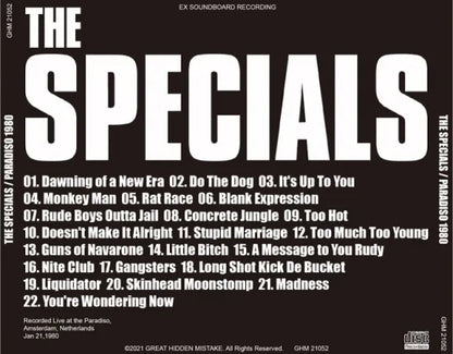 THE SPECIALS / PARADISO 1980 (1CDR)