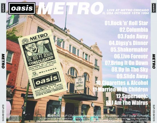 OASIS / METRO (1CD+1DVDR)