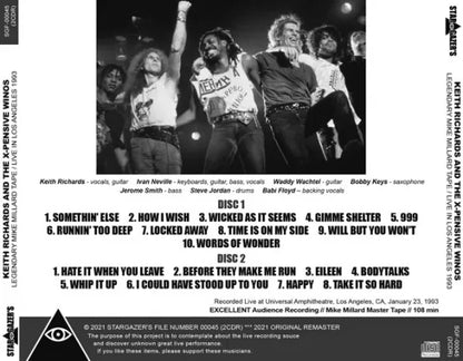 KEITH RICHARDS / X-PENSIVE WINOS LEGENDARY MIKE MILLARD TAPE LIVE IN LOS ANGELES 1993 (2CDR)