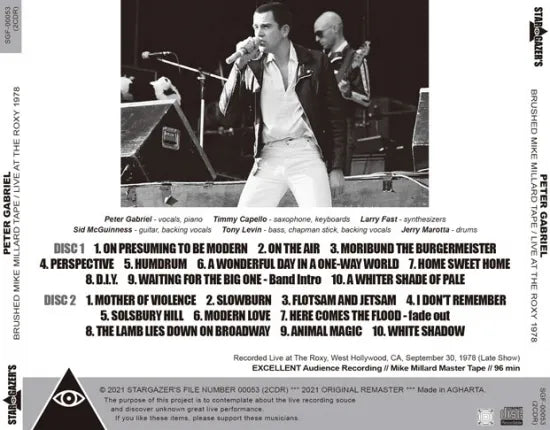 PETER GABRIEL / BRUSHED MIKE MILLARD TAPE LIVE AT THE ROXY 1978 (2CDR)
