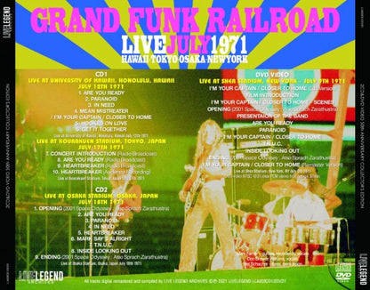 GRAND FUNK RAILROAD / LIVE JULY 1971 50TH ANNIVERSARY COLLECTOR'S EDITION (2CD+DVD)