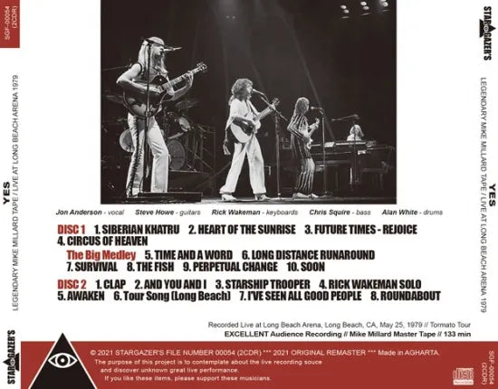 YES / LEGENDARY MIKE MILLARD TAPE LIVE AT LONG BEACH ARENA 1979 (2CDR)