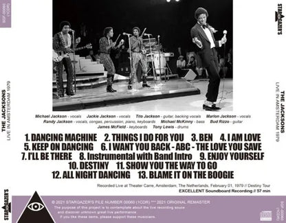 THE JACKSONS / LIVE IN AMSTERDAM 1979 (1CDR) Michael Jackson