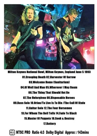 METALLICA / NOWHERE ELSE TO ROAM MILTON KEYNES (1DVDR)