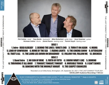 GENESIS / THE LAST DOMINO? TOUR 2021 FIRST NIGHT IN BIRMINGHAM (2CDR)