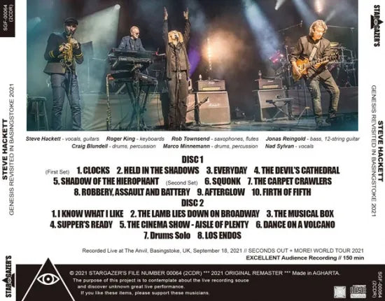 STEVE HACKETT / GENESIS REVISITED IN BASINGSTOKE 2021 (2CDR)
