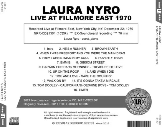 LAURA NYRO / LIVE AT FILLMORE EAST 1970 (1CDR)