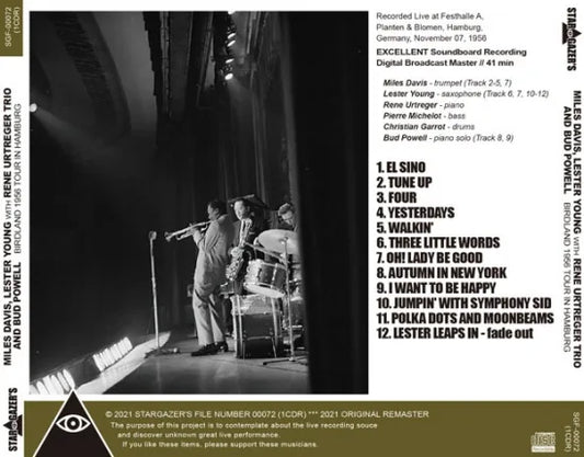 MILES DAVIS, LESTER YOUNG, RENE URTREGER TRIO, BUD POWELL / BIRDLAND GIRA DE 1956 EN HAMBURGO (1CDR)