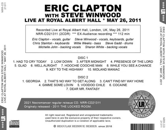 ERIC CLAPTON WITH STEVE WINWOOD / LIVE AT ROYAL ALBERT HALL MAY 26, 2011 (2CDR)