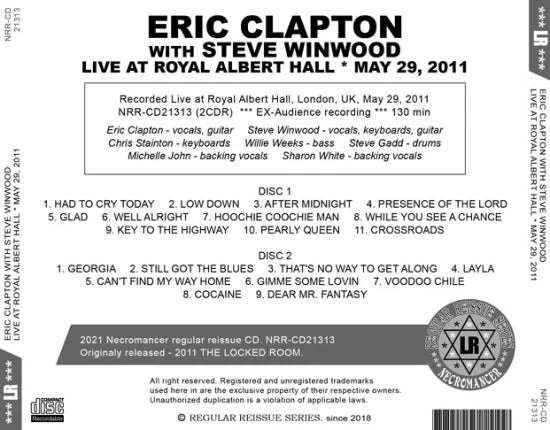 ERIC CLAPTON WITH STEVE WINWOOD / LIVE AT ROYAL ALBERT HALL MAY 29, 2011 (2CDR)