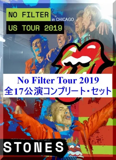 THE ROLLING STONES / Gira estadounidense No Filter 2019. Conjunto de 17 actuaciones (17 DVDR).