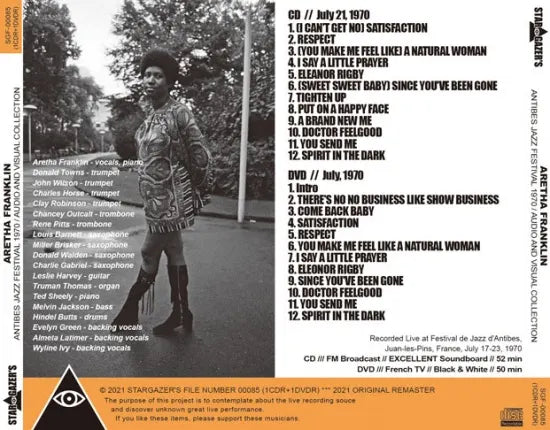 ARETHA FRANKLIN / ANTIBES JAZZ FESTIVAL 1970 AUDIO AND VISUAL COLLECTION (1CDR+1DVDR)