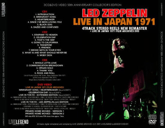 LED ZEPPELIN / LIVE IN JAPAN 1971 50th ANNIVERSARY COLLECTOR'S EDITION (3CD+1DVD)
