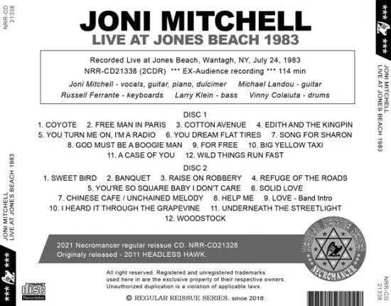 JONI MITCHELL / LIVE AT JONES BEACH 1983 (2CDR)
