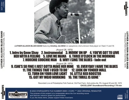 LUTHER ALLISON BLUES BAND / PHILADELPHIA FOLK FESTIVAL 1970 (1CDR)