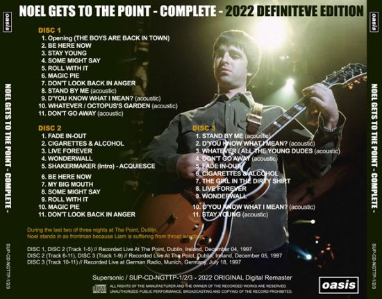 OASIS / NOEL GETS TO THE POINT COMPLETE 2022 DEFINITEVE EDITION (3CD)