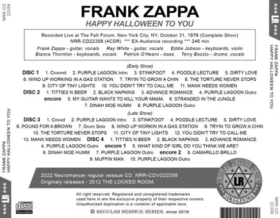 FRANK ZAPPA / HAPPY HALLOWEEN TO YOU (4CDR)