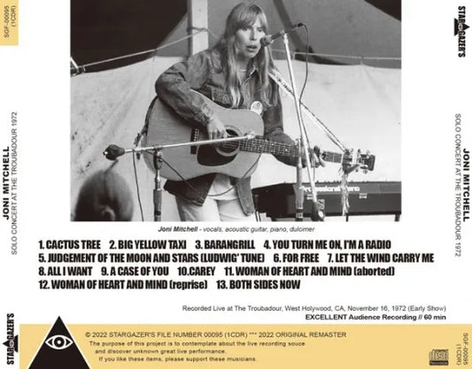 JONI MITCHELL / SOLO CONCERT AT THE TROUBADOUR 1972 (1CDR)