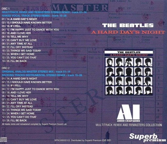 THE BEATLES / A HARD DAY'S NIGHT AI - AUDIO COMPANION MULTITRACK REMIX AND REMASTERS COLLECTION (2CD)