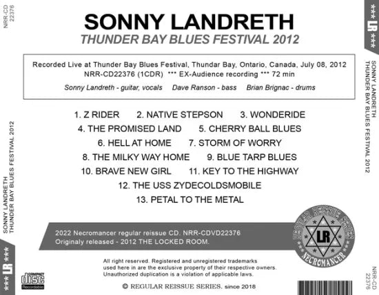 SONNY LANDRETH / THUNDER BAY BLUES FESTIVAL 2012 (1CDR)