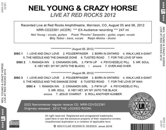NEIL YOUNG & CRAZY HORSE / LIVE AT RED ROCKS 2012 (4CDR)