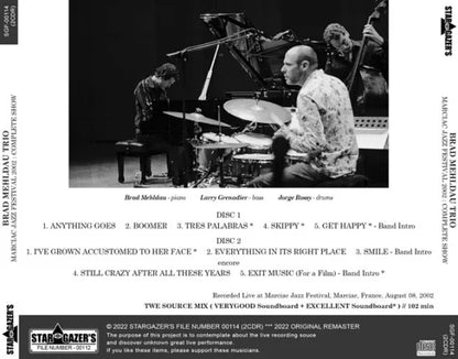 BRAD MEHLDAU TRIO / MARCIAC JAZZ FESTIVAL 2002 COMPLETE SHOW (2CDR)
