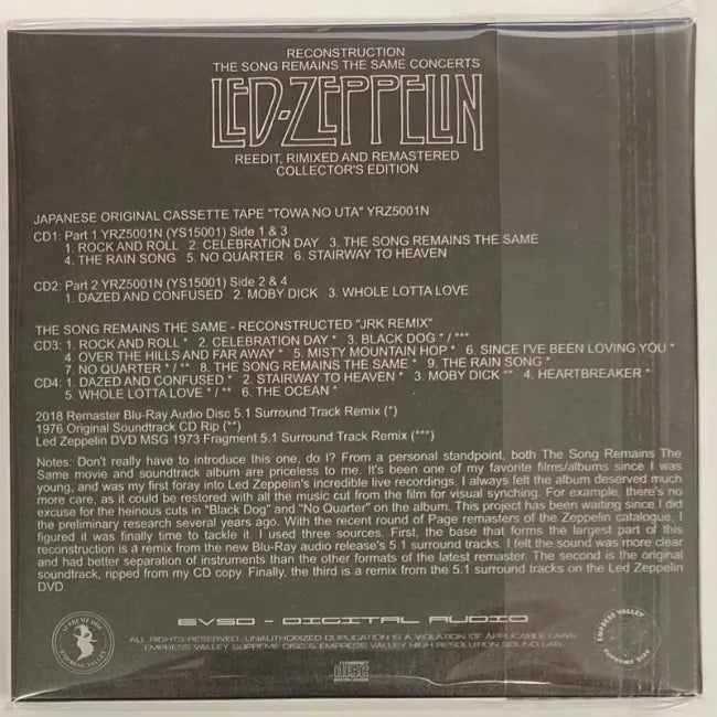 Led Zeppelin / THE SONG REMAINS THE SAME RECONSTRUCTION (7CD+Blu-ray) Empress Valley Hologram Box