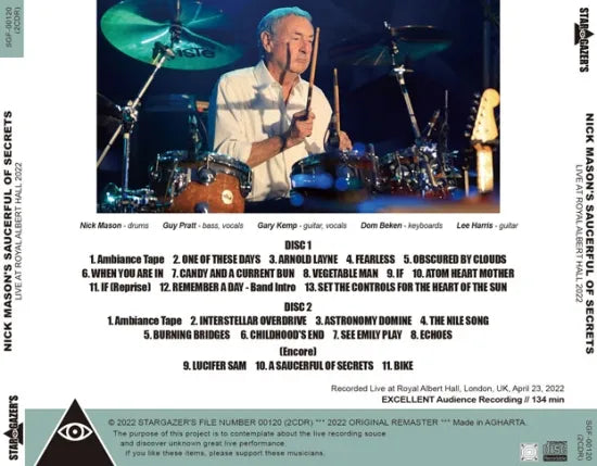 NICK MASON'S SAUCERFUL OF SECRETS / LIVE AT ROYAL ALBERT HALL 2022 (2CDR)
