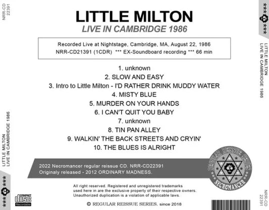 LITTLE MILTON / LIVE IN CAMBRIDGE 1986 (1CDR)