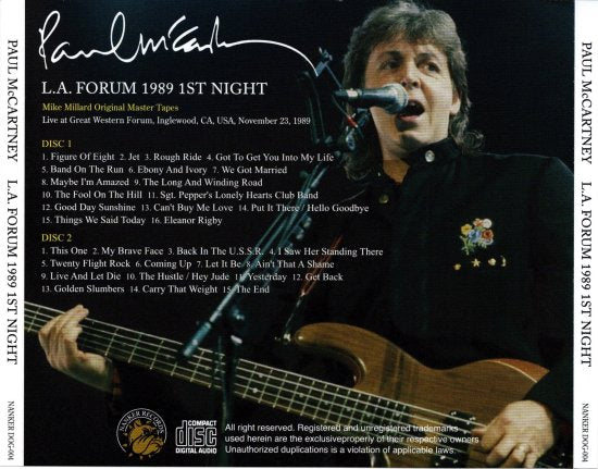 PAUL McCARTNEY / L.A. FORUM 1989 1ST NIGHT (2CD)