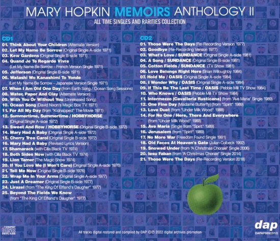 MARY HOPKIN / MEMOIRS ANTHOLOGY II (2CD)