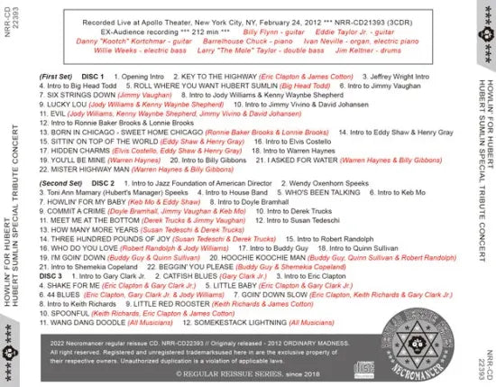 HOWLIN' FOR HUBERT / HUBERT SUMLIN SPECIAL TRIBUTE CONCERT (3CDR)