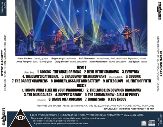 STEVE HACKETT / GENESIS REVISITED IN SACRAMENTO 2022 (2CDR)