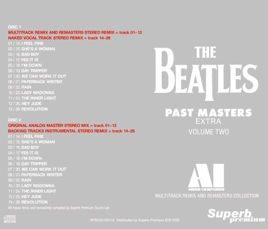 THE BEATLES / PAST MASTERS EXTRA VOLUME TWO AI - AUDIO COMPANION (2CD)