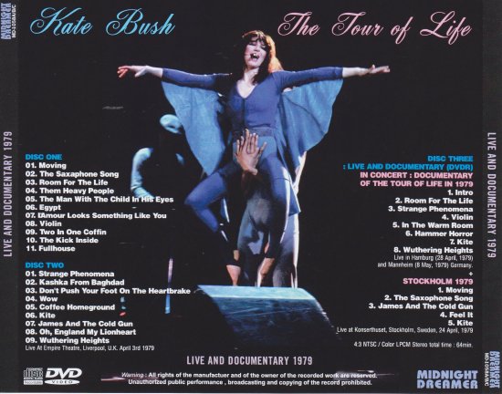KATE BUSH / THE TOUR OF LIFE 1979 LIVE AND DOCUMENTARY (2CDR+1DVDR)