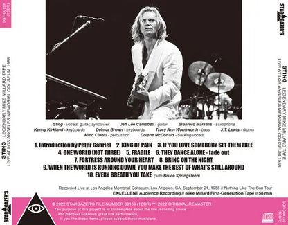 STING / LEGENDARY MIKE MILLARD TAPE LIVE AT LOS ANGELES MEMORIAL COLISEUM 1988 (1CDR)