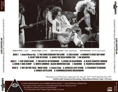 LED ZEPPELIN / LEGENDARY MIKE MILLARD TAPE FOURTH NIGHT AT THE FORUM 1977 (3CDR)