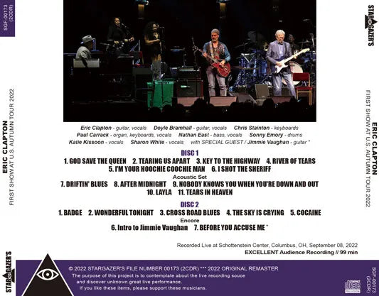 ERIC CLAPTON / FIRST SHOW AT U.S. AUTUMN TOUR 2022 (2CDR)