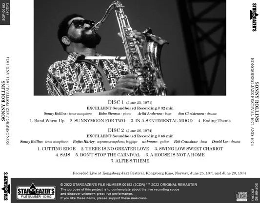 SONNY ROLLINS / KONGSBERG JAZZ FESTIVAL 1971 AND 1974 (2CDR)