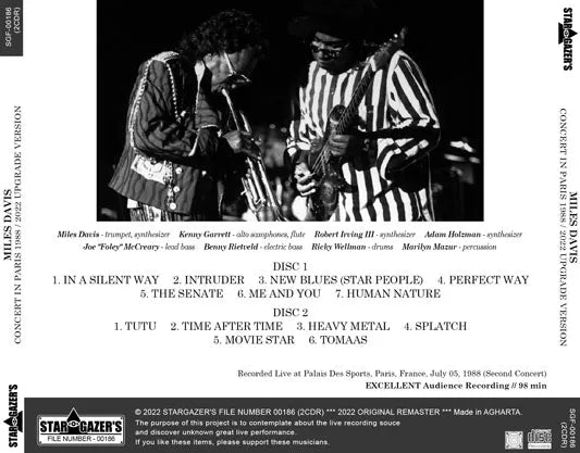 MILES DAVIS / CONCERT IN PARIS 1988 2022 UPGRADE VERSION (2CDR)