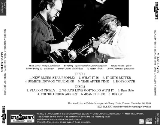 MILES DAVIS / SECOND VISITE IN PARIS 1984 2022 UPGRADE VERSION (2CDR)