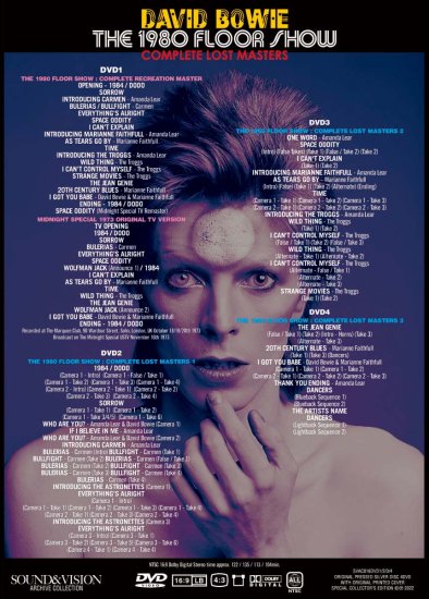 DAVID BOWIE / THE 1980 FLOOR SHOW COMPLETE LOST MASTERS (4DVD)
