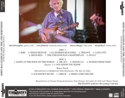 JOHN McLAUGHLIN AND THE 4TH DIMENSION / LIVE IN OSLO 2022 PLUS 3 (2CDR)