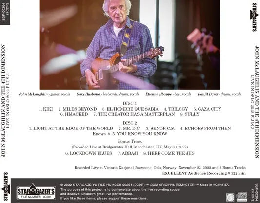 JOHN McLAUGHLIN AND THE 4TH DIMENSION / LIVE IN OSLO 2022 PLUS 3 (2CDR)