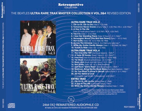 THE BEATLES / ULTRA RARE TRAX MASTER COLLECTION II VOL.3&4 RIVISED EDITION (1CD)